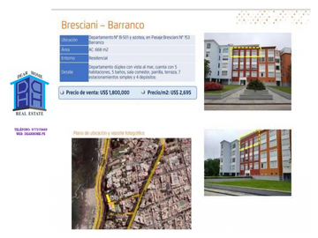 VENTA PRECIOSO DEPARTAMENTO EN BARRANCO