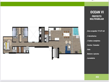 DPTO DE ESTRENO| VISTA AL MAR | BALCÓN | PISCINA