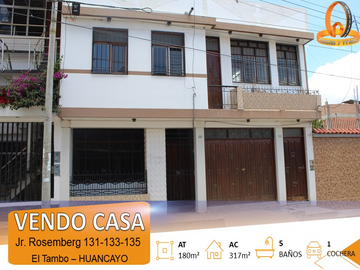 SE VENDE AMPLIA CASA EN EL TAMBO, HUANCAYO 