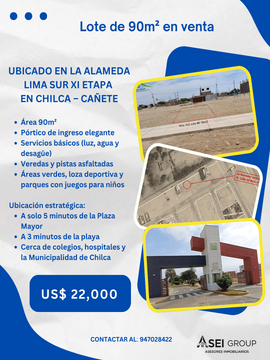 LOTE DE 90M² EN VENTA 