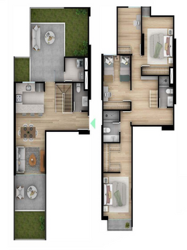 VENTA DUPLEX CERCA A PARQUES EN SURCO - DPTO AZ03 (609-856-43)