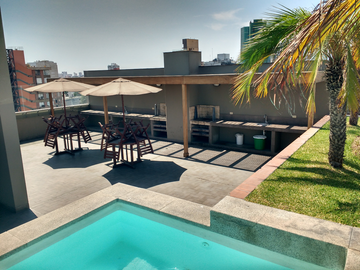 ALQUILO HERMOSO DPTO. 1DORM., C/TERRAZA, FINAMENTE AMOBLADO EQUIPADO. PISCINA, GIMNASIO, SAUNA, BBQ. C/OLIVAR, SAN ISIDRO.